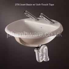 Wash Basin with Push-Button Taps and Fittings