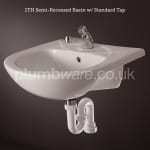 Wash Basin with Non-Concussive Tap and Fittings