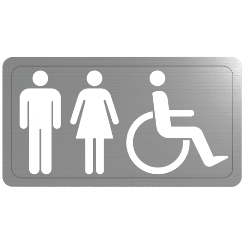 Delabie Stainless Steel Toilet Sign Mixed Disabled Sign