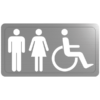 Delabie Stainless Steel Toilet Sign Mixed Disabled Sign