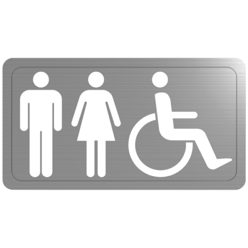 Delabie Stainless Steel Toilet Sign Mixed Disabled Sign