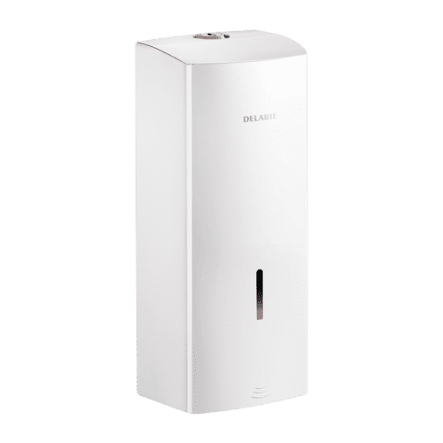 Delabie Electronic Wall Mounted Soap Dispenser Stainless Steel White Powder Coated