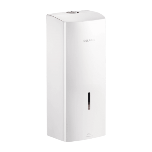Delabie Electronic Wall Mounted Soap Dispenser Stainless Steel White Powder Coated