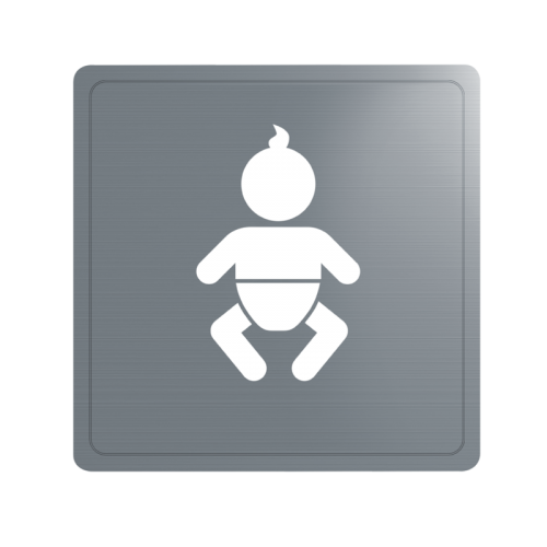 Delabie Stainless Steel Toilet Sign "Changing Facilities for Babies"