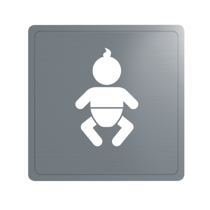 Delabie Stainless Steel Toilet Sign "Changing Facilities for Babies"
