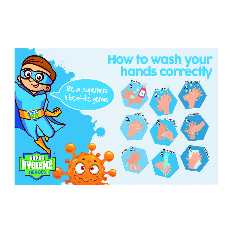 Turbo: How To Wash Your Hands Correctly Sign - PVC (600 x 400mm