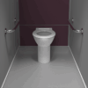 Back to Wall Ambulant Doc M Pack Polished Stainless Steel Grab Rails, concealed fixings