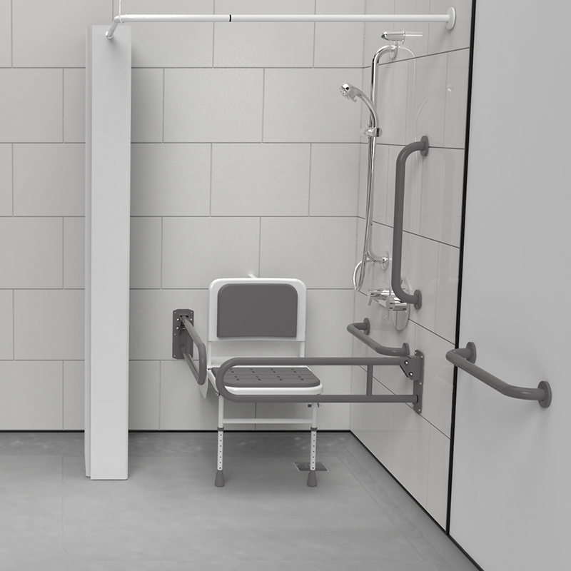 Concealed Valve Doc M Pack Shower Pack Stainless Steel Painted Grey Grab Rails concealed fixings