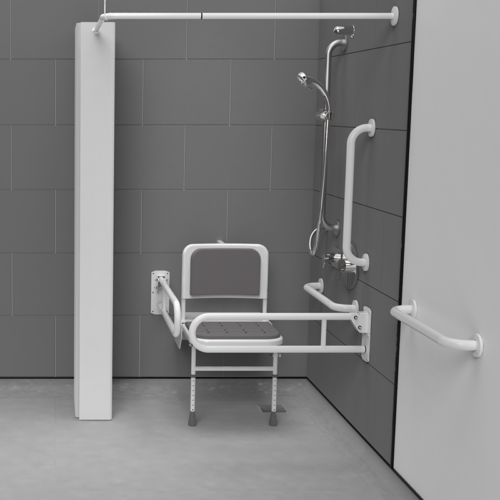 Concealed Valve Doc M Pack Shower Pack Stainless Steel Painted White Grab Rails concealed fixings