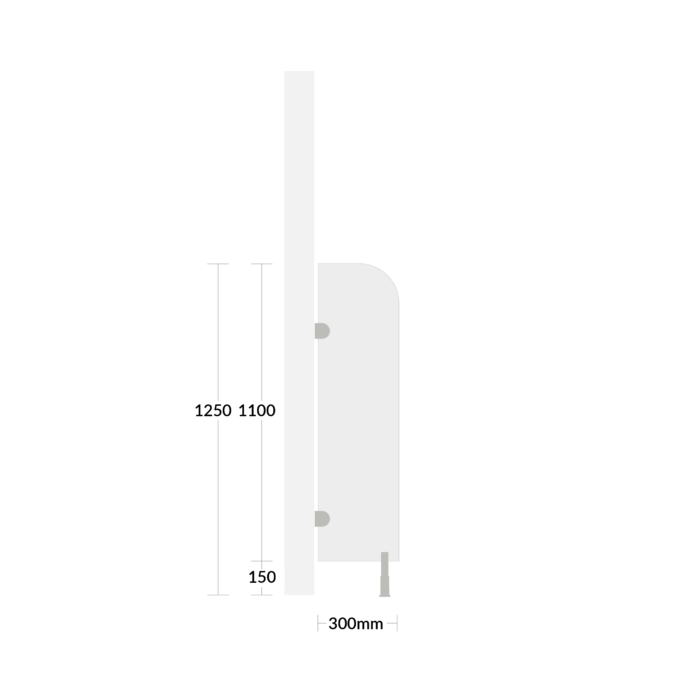 CGL Urinal screen 300 plain grey