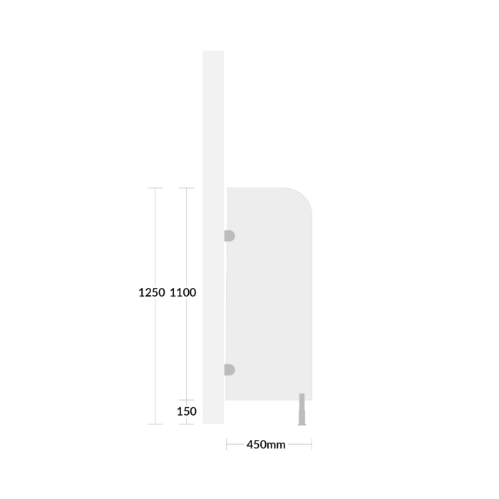 CGL Urinal screen 450 plain grey