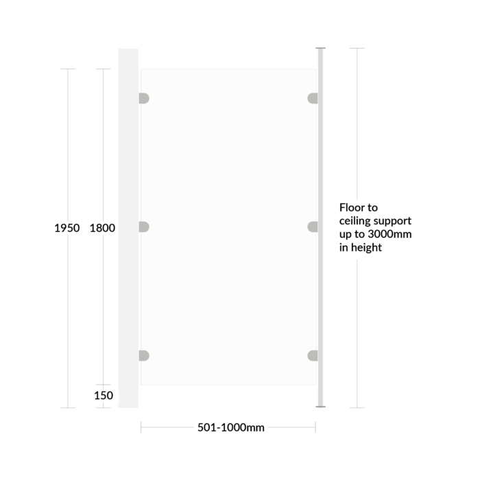 MFC Modesty Screen 501-1000 line drawing