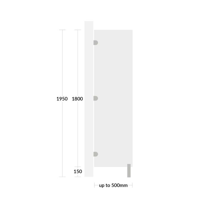 MFC Modesty Screen Up to 500 Plain grey