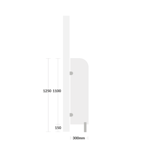 Urinal Privacy Screen - Pendle MFC Urinal screen 300 in plain grey