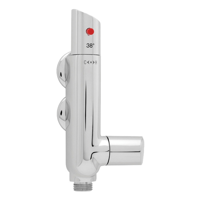 Vertical L shaped shower valve