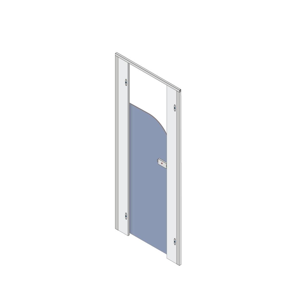 Pendle Junior Door Pack A with Misty Blue Doors and plain grey pilasters