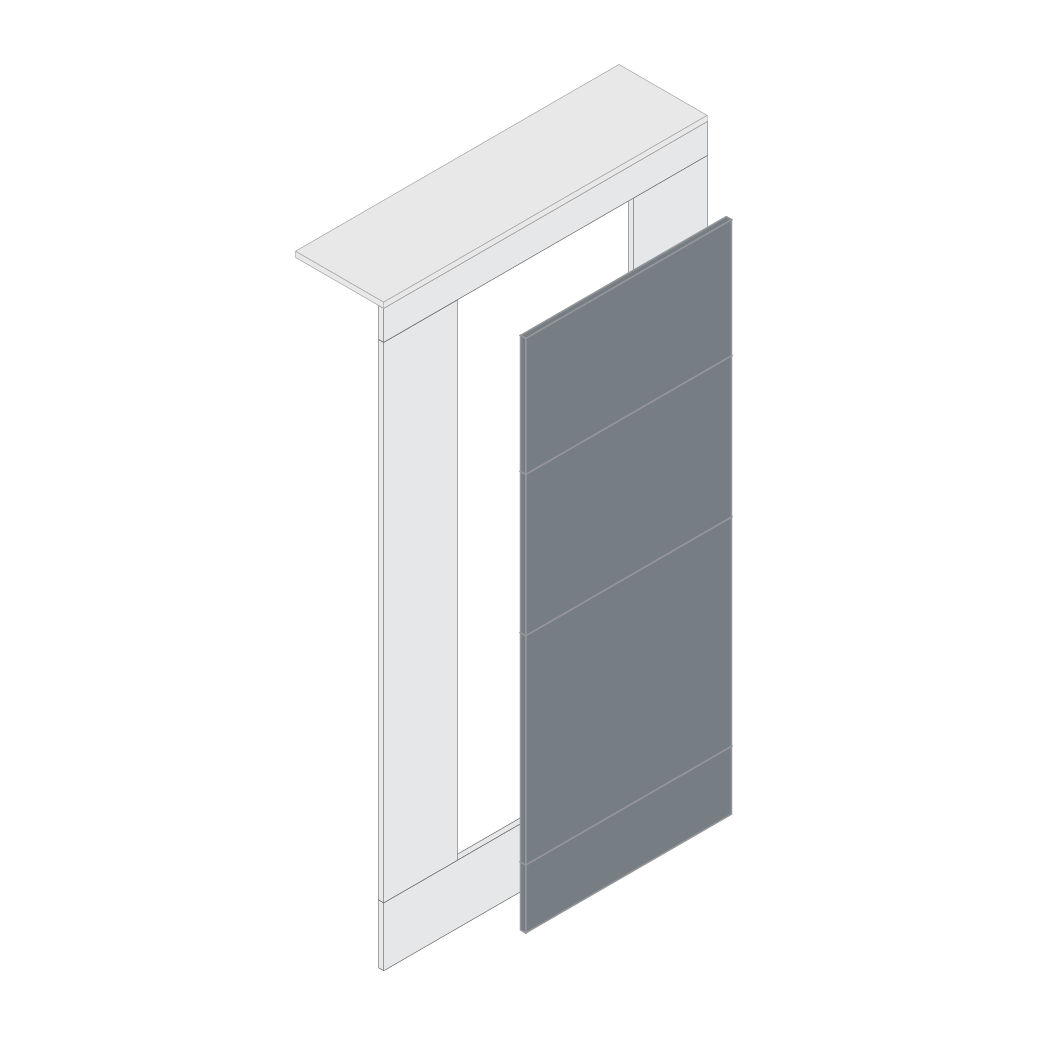 Pendle wall panel pack, stone grey with plain grey flash gaps