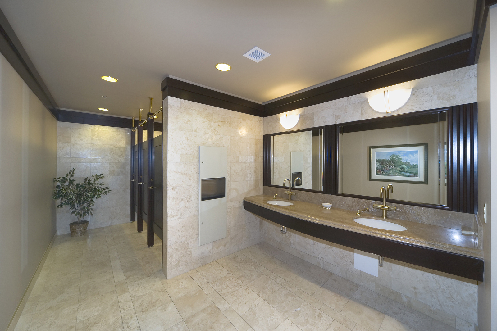 toilet cubicles - washroom in a modern office building