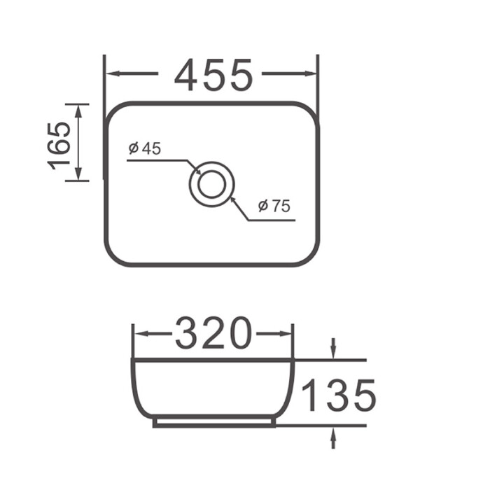 LAYFSB455R technical drawing