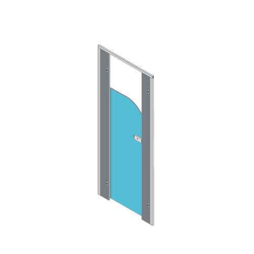 Pendle Junior Toilet Cubicle Door Pack with Blueberry door and Stone Grey Pilasters