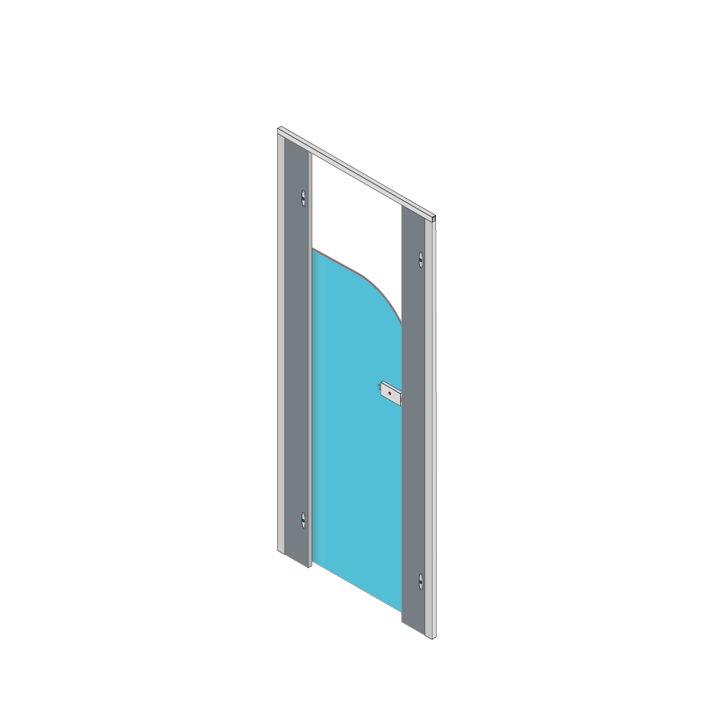 Pendle Junior Toilet Cubicle Door Pack with Blueberry door and Stone Grey Pilasters