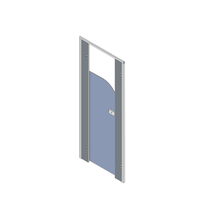 Pendle Junior Toilet Cubicle Door Pack with Misty Blue Door and Stone Grey Pilasters