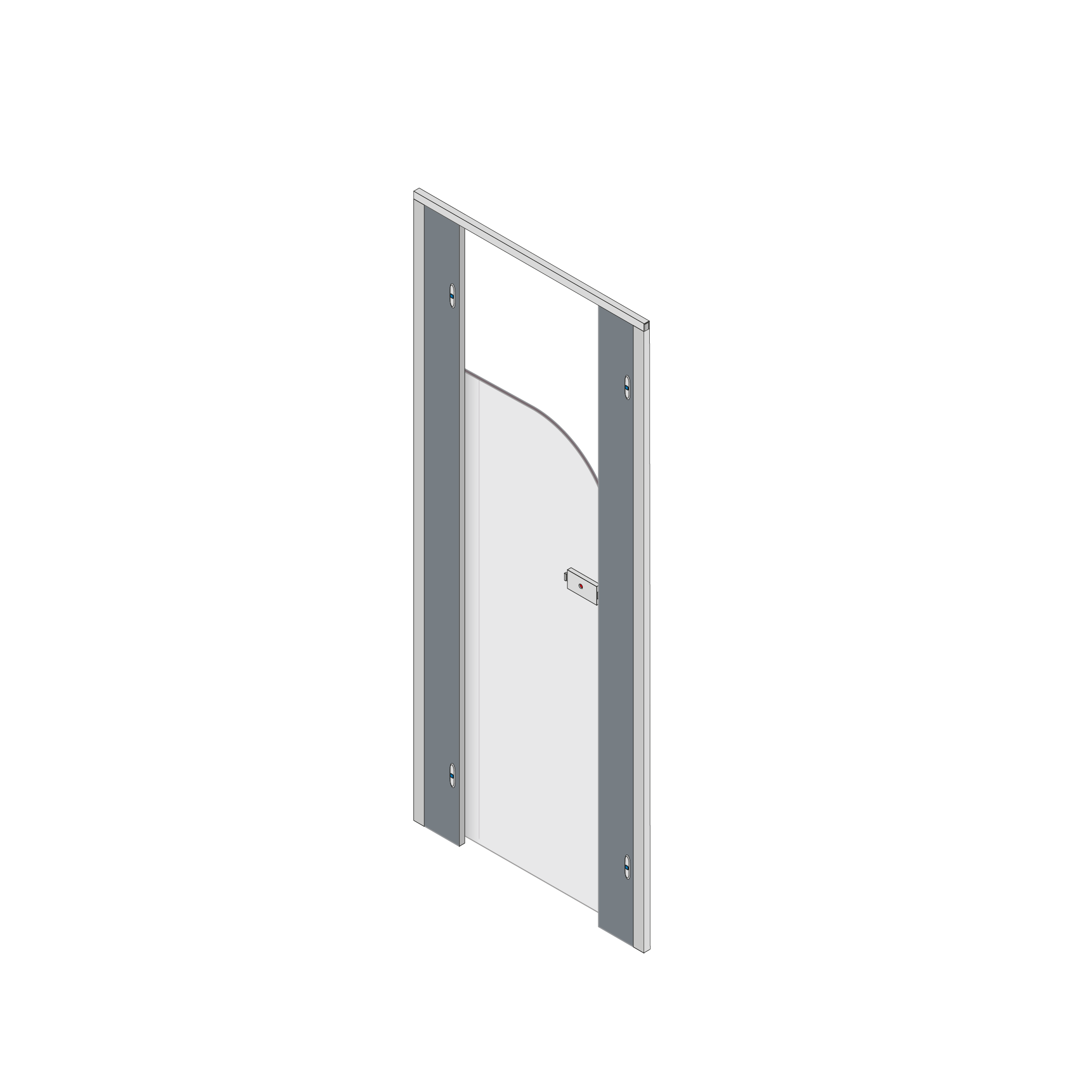 Pendle Junior Toilet Cubicle Door Pack with plain grey door and stone grey pilasters