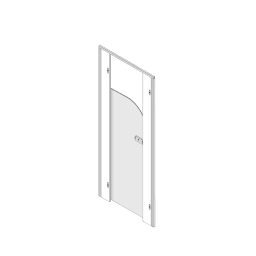 Pendle Junior Toilet Cubicle Door Pack with Plain grey door and white pilaster