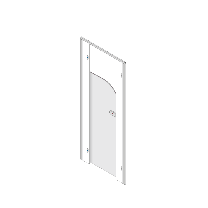 Pendle Junior Toilet Cubicle Door Pack with Plain grey door and white pilaster