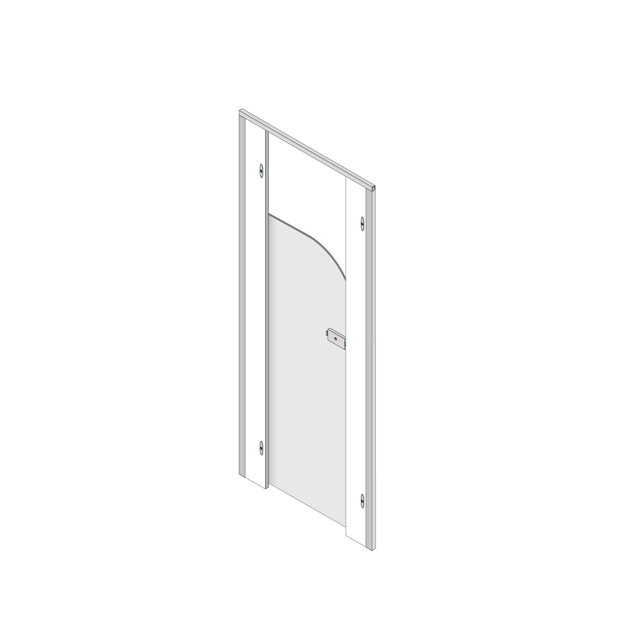 Pendle Junior Toilet Cubicle Door Pack with Plain grey door and white pilaster