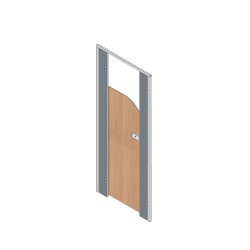 Pendle Junior Toilet Cub icle Door Pack with Woodgrain Door and Stone Grey Pilasters