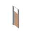 Pendle Junior Toilet Cub icle Door Pack with Woodgrain Door and Stone Grey Pilasters