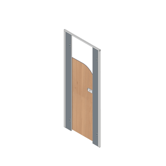 Pendle Junior Toilet Cub icle Door Pack with Woodgrain Door and Stone Grey Pilasters