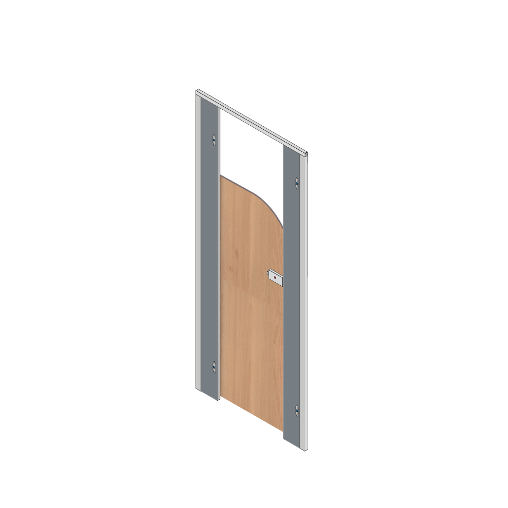 Pendle Junior Toilet Cub icle Door Pack with Woodgrain Door and Stone Grey Pilasters