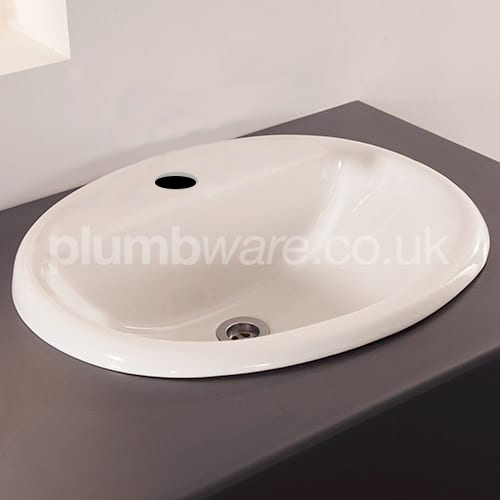 Semi recessed basin for vanity unit