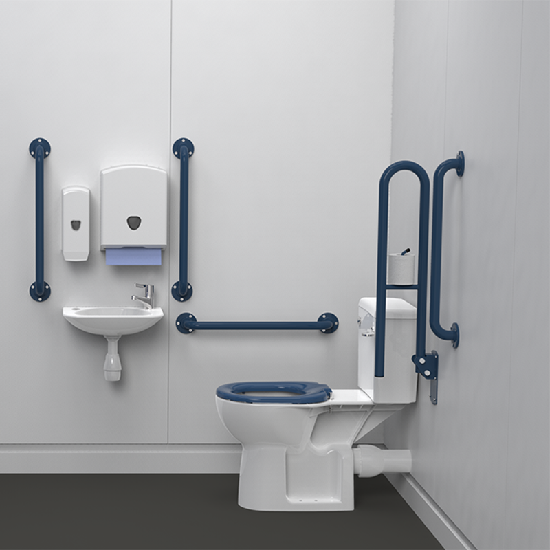 Close coupled Doc M Pack with steel grab rails Dark Blue