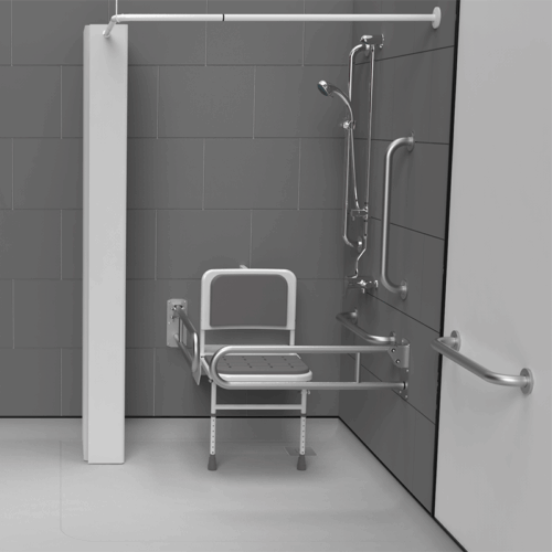 Exposed Valve Doc M Shower Pack Stainless Steel Satin Grab Rails concealed fixings