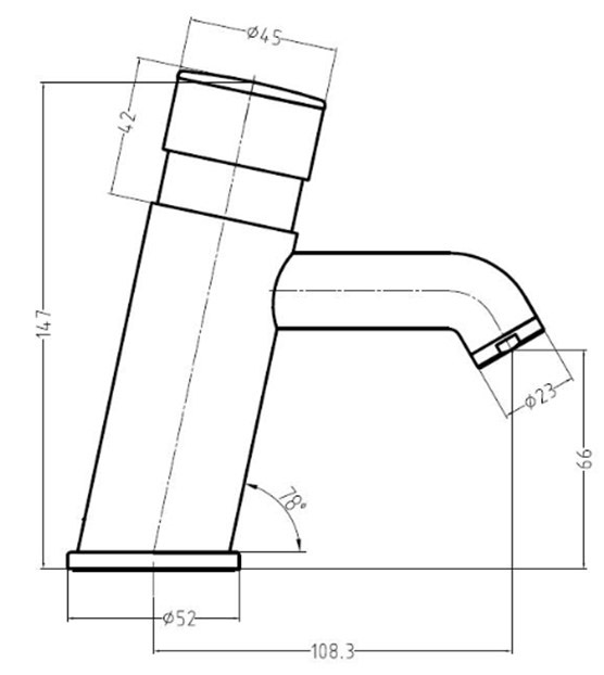 Rak Non Concussive Tap Technical Drawing