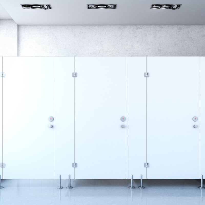 commercial toilet cubicles - Closed white public toilet cubicles